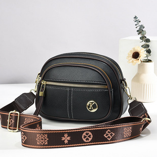 Authentic bags for women 2024 new Korean style trendy versatile shoulder bag high-end soft leather cross-body small round bag
