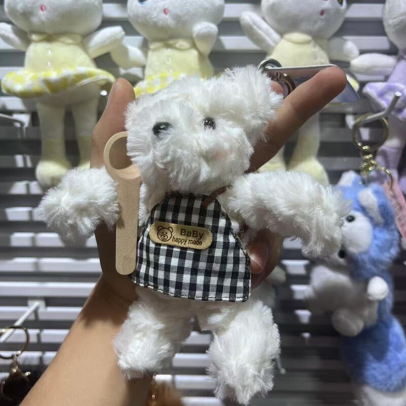 漫画かわいいシェフクマぬいぐるみキーホルダー絶妙なカップル男の子と女の子のバックパックバッグギフト小さなペンダント|undefined