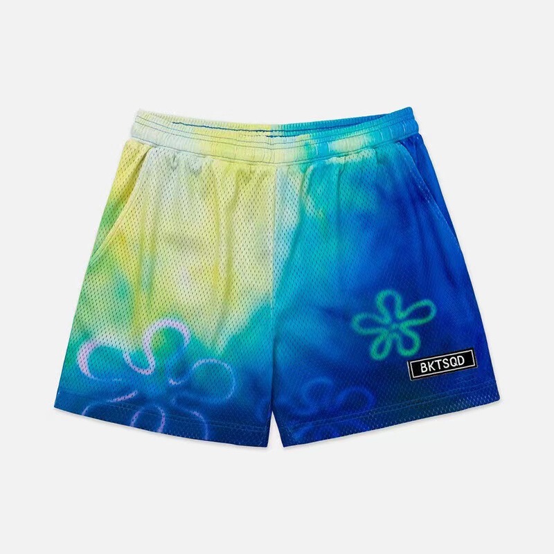 BKTSQD Cartoon Ocean Style Mesh Shorts Men's Summer Quick-drying Sports Running Fitness Four-point American Basketball Pants