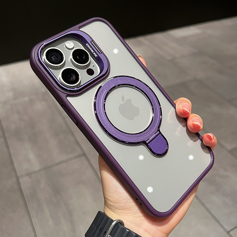 国境を越えた適用 iPhone17 透明磁気レンズ ダブルブラケット 携帯電話ケース Apple 16 レンズフィルム保護カバー 15|undefined