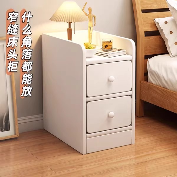 Mesa de cabezal de cama dormitorio doméstico pequeño estante de almacenamiento simple gabinete de hendidura ultra estrecha almacenamiento armario lateral armario de alquiler de habitaciones