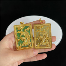 金奕铖饰品镀金首饰黑宝石镶金龙吊坠观音一帆风顺关公吊坠金镶玉