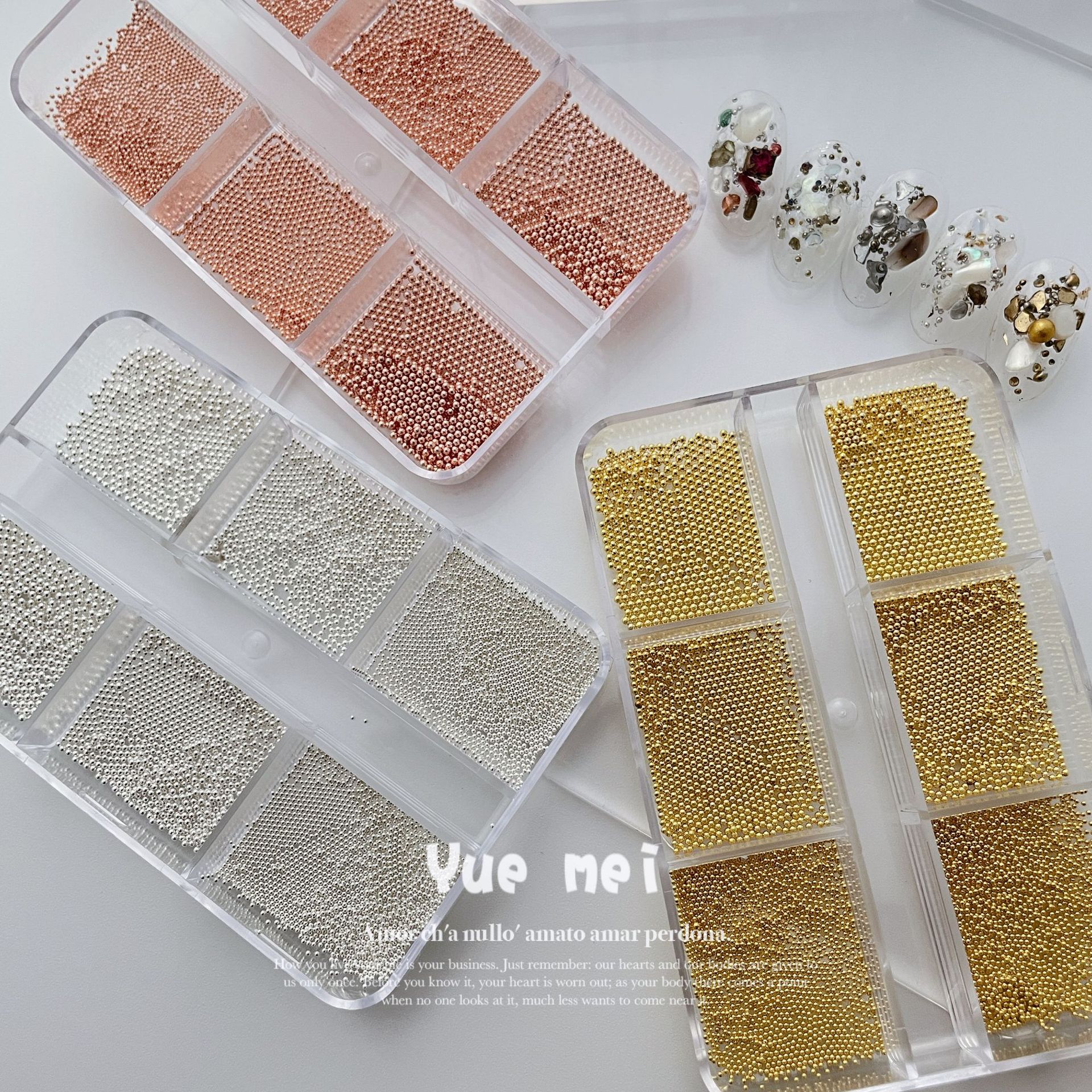 Japanese manicure 6 grid full round stee...