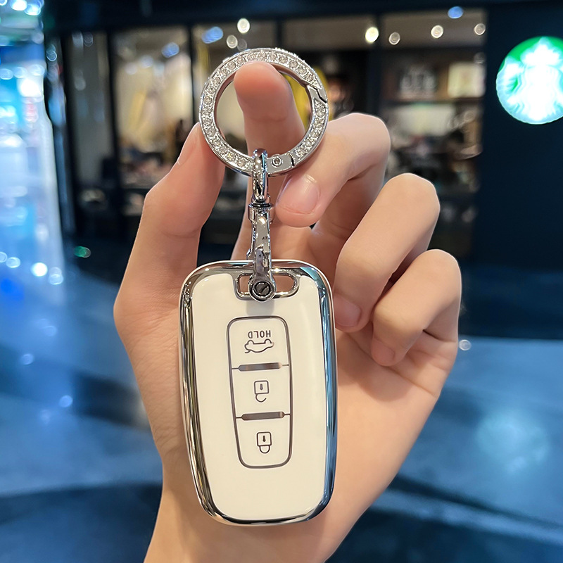 현대 D-스마트 3 키 [화이트 싱글 쉘] + 다이아몬드 링