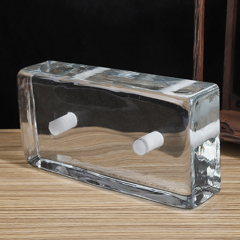 Transparente de doble cara ladrillo de cristal ladrillo de burbuja cuadrada puerta de entrada pared de mampostería ladrillo de cristal sólido ladrillo de cristal ladrillo de vidrio