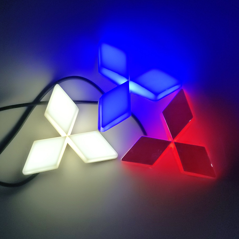 Aplicable a Mitsubishi luminoso coche logo Goran Lanse lingshuai Junge Jinxuan Outlander luz trasera LED luminosa coche logo Luz image 3