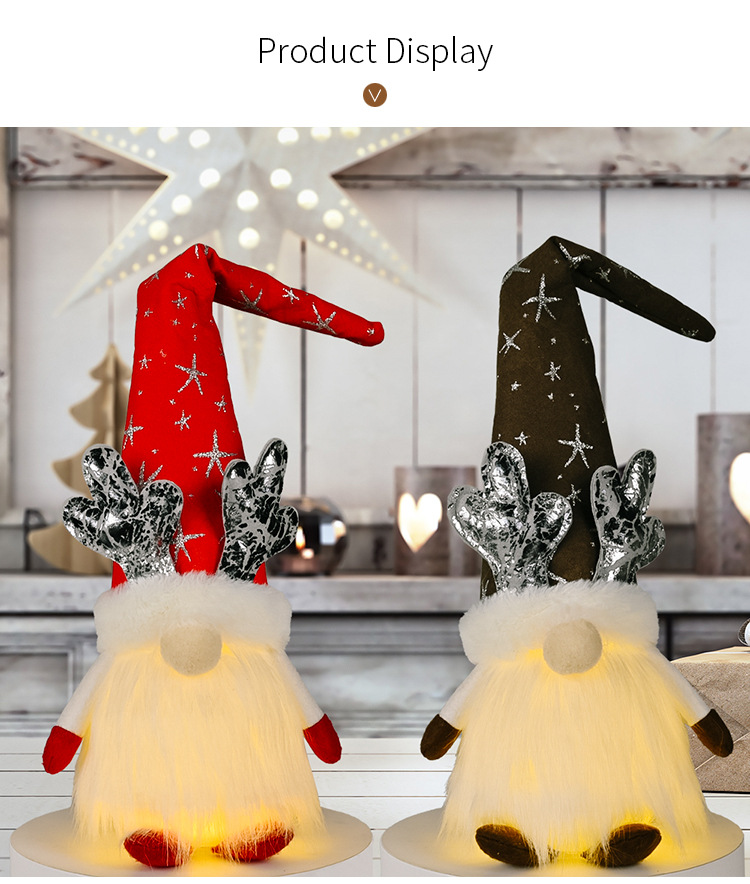 Wholesale New Sitting Posture Dolls With Lights Antlers Christmas Decorationsnihaojewelry display picture 9