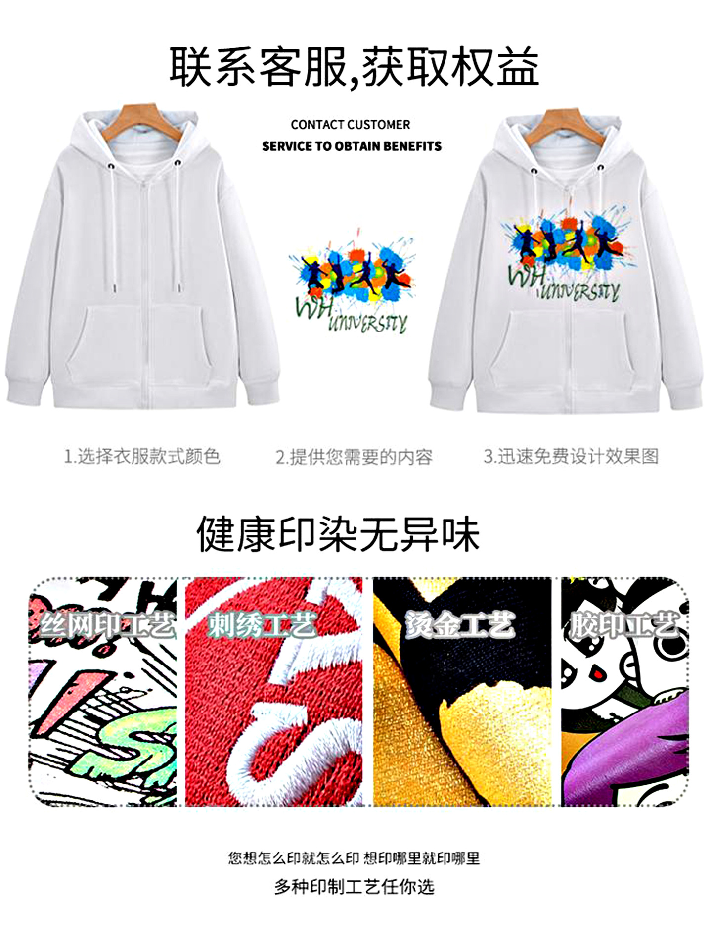 Otoño y invierno con capuz cardigan con cremallera suéter logotipo impreso personalizado hombre y mujer ropa corporativa ropa de trabajo ropa de equipo personalizada