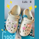 Sweet cool love five-pointed star jewelry accessories hole shoes diy material wholesale pj1330