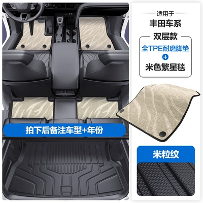 Modelə uyğun ayaqaltı Bz3X, 4X, Bz5Tpe Car Floor - please-leave-a-message-or-note-the-model-year-when-placing-an-order-rice-grain-pattern-tpe-door-sill-mat-beige-starry-blanket-tpe-trunk-mat