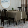 Dark brown-cotton and linen beige