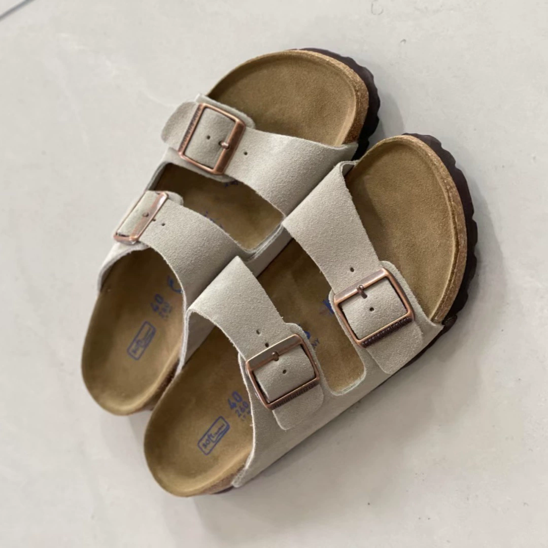 Сандалии из коровьей кожи Sangpo с пробковой подошвой Birkenstock лето 2025 новые шлепанцы и тапочки для мужчин и женщин с толстой подошвой ленивые шлепанцы Birkenstock с двумя ремешками
