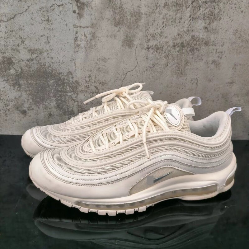 Cross-Border Putian Max97 Running Shoes Air Cushion Men's and Women's Shoes Reflective Silver Bullet Smiley Face Purple and Blue Sports Shoes Casual Shoes