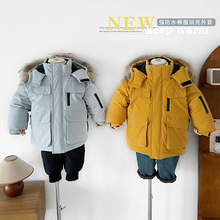 风之谷2025冬季新款童装儿童韩版毛领连帽棉服男女童保暖派克外套