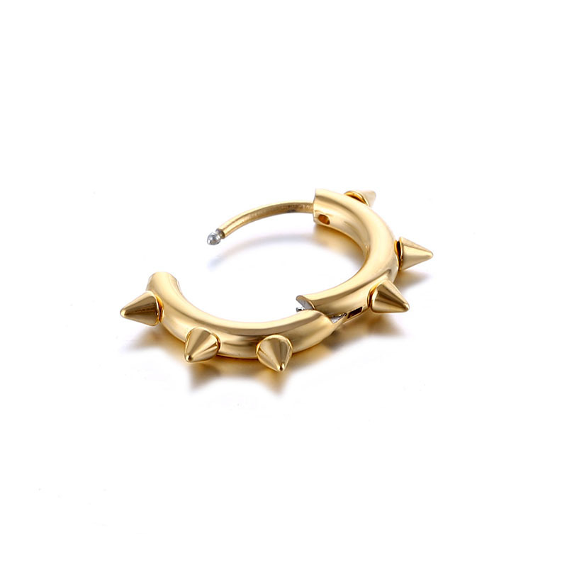 Polishing, Plating Design 1 Piece Vintage Style Geometric Solid Color Polishing Plating Stainless Steel Hoop Earrings