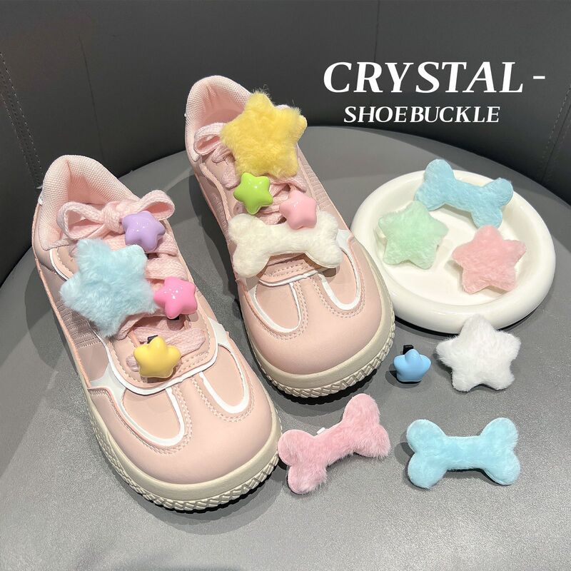 Japanese-Style Cute Plush Shoe Charms Star Bone Shoelace Charms Children's Shoe Decoration High-End Shoe Flower Accessories for Women Japanese-Style Cute Plush Shoe Charms Star Bone Shoelace Charms Children's Shoe Decoration High-End Shoe Flower Accessories for Women