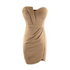 Low cut strapless hip wrapped skirt， night temperament， thin， breast wrapped women's short skirt