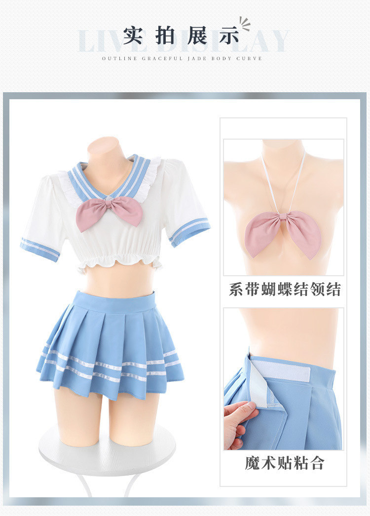 Feimu Selects JK Uniform Costume Set with Pleated Skirt, Tie and Thong — detail image 21