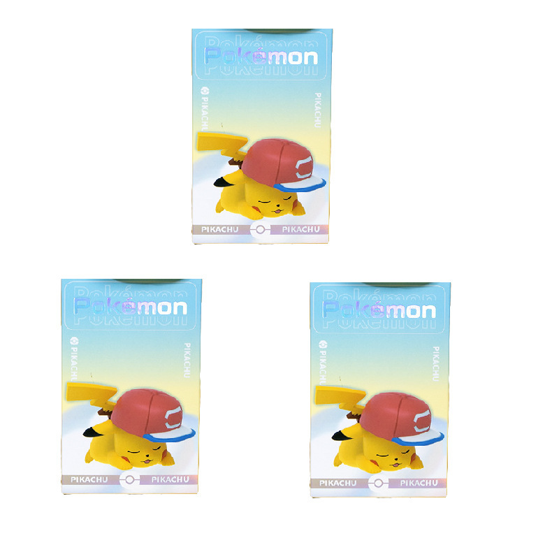 精灵宝可梦盲盒神奇宝贝睡姿皮卡丘手办公仔可爱桌面摆件玩偶礼物|undefined