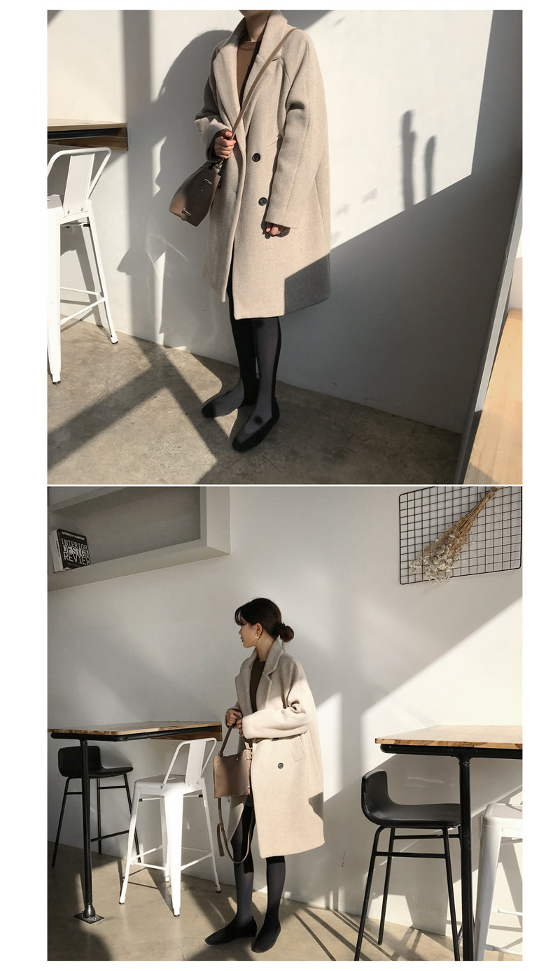  New Korean-style Slim-fit Women's Woolen Coat Slimming Large Size Mid-length Woolen Coat_voghion.com