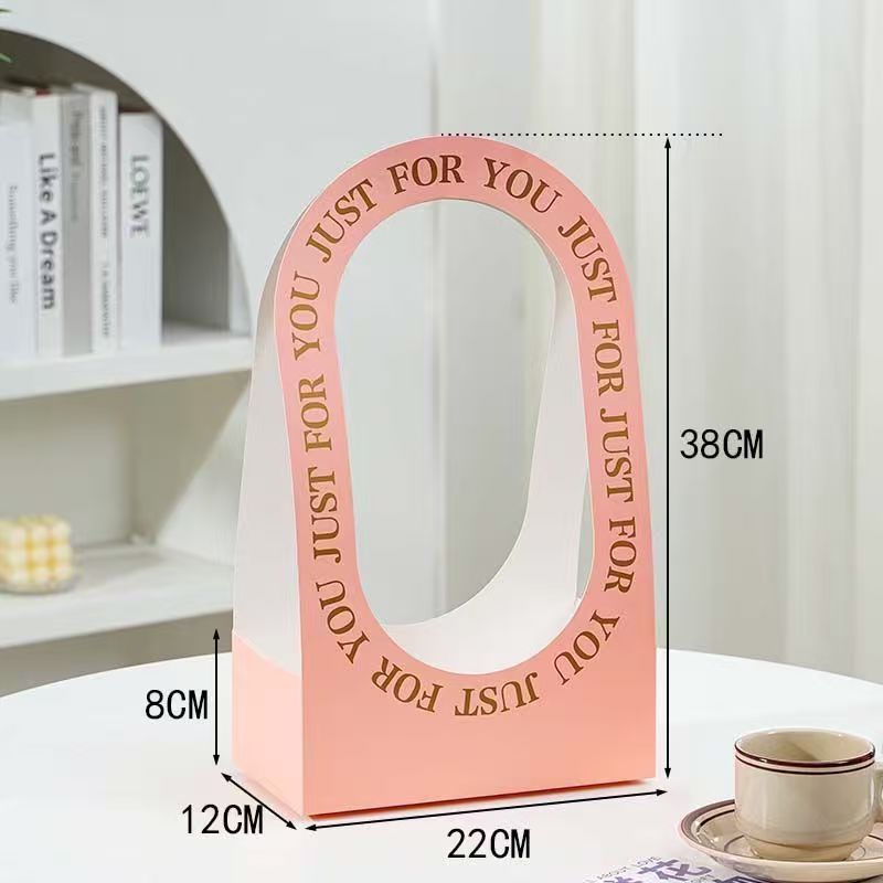 Caja de flores de mano canasta de flores de papel diy caja de regalo floral artesanal día de la madre paquete de flores bolsa de mano