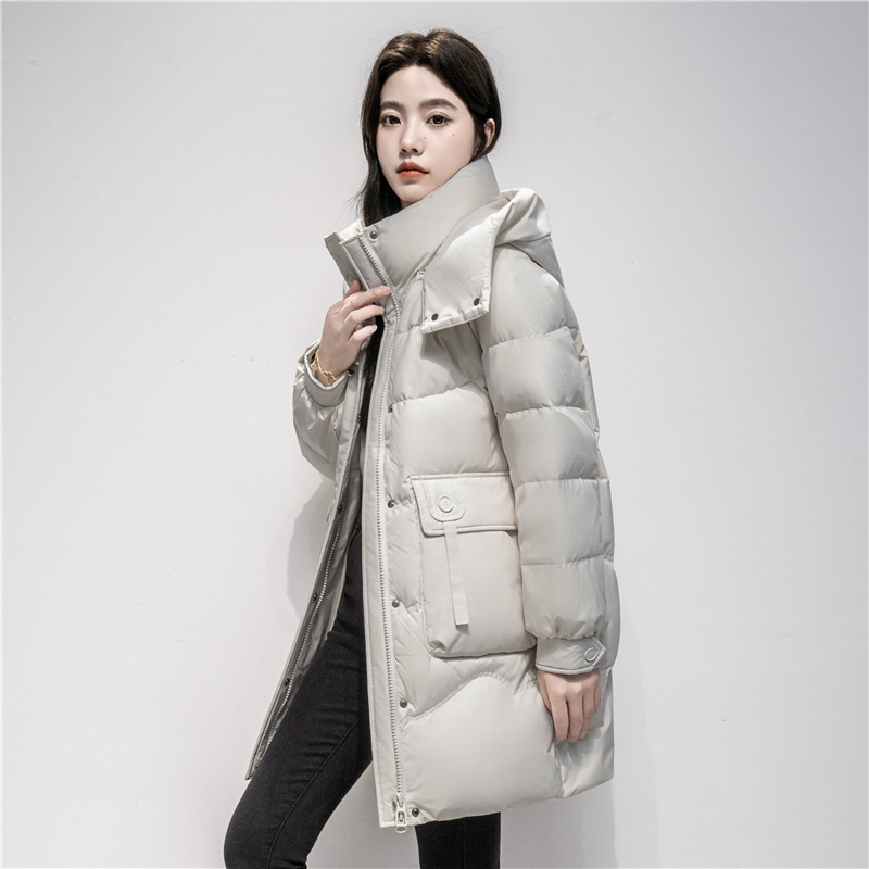 Authentic Women's down Jacket, Mid-Length, 2025 Winter New Korean Style, Thickened, Popular Fashion Warm Coat