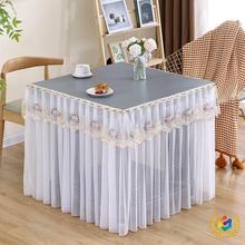 ✅夏季薄款正方形茶几暖炉烤火电炉桌罩取暖麻将机桌布pu防水防油
