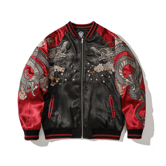 Finger | Chinese Style National Tide Heavy Industry Embroidered Dragon Jacket Men's Fashion Casual Panlong Tide Brand Baseball Suit Jacket