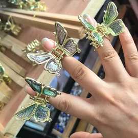 古风灵动发夹蝴蝶抓夹流苏发夹气质少女镂空爪夹后脑勺复古发饰