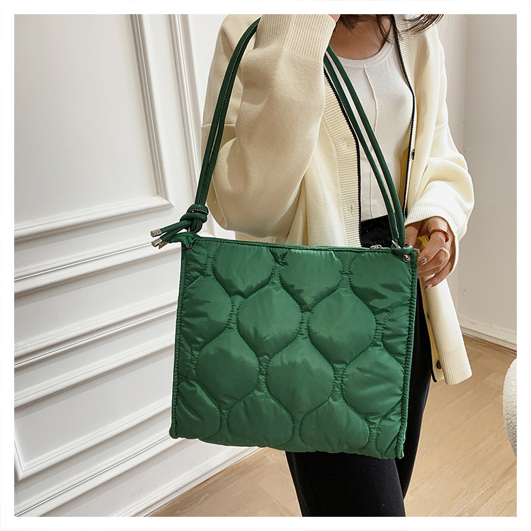 Women's Large Autumn&winter Nylon Lingge Fashion Square Zipper Tote Bag display picture 5