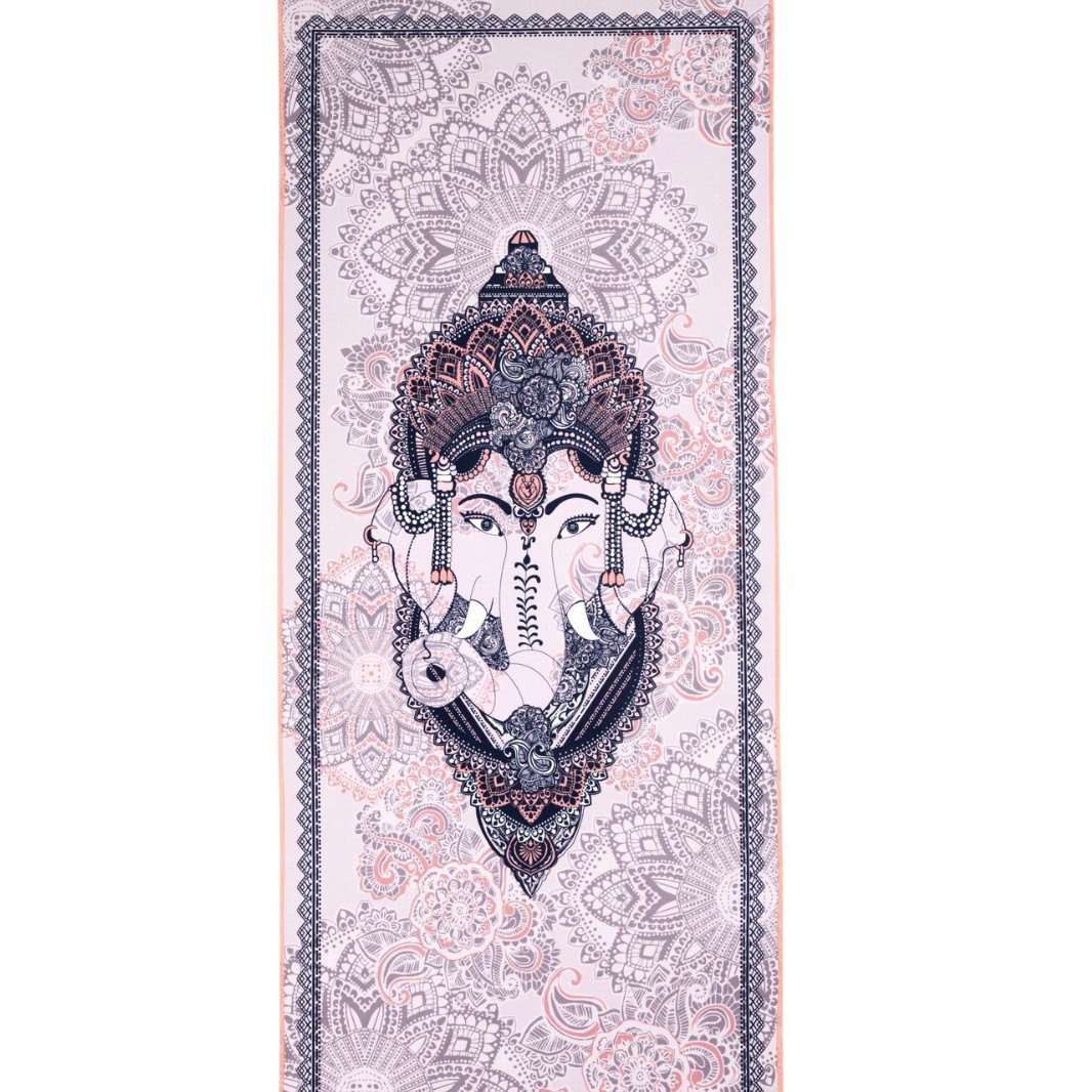 Digital Printed Yoga Towel with Non-Slip Silicone Dots Quick Dry Perfect for Yoga, Workout and Sports