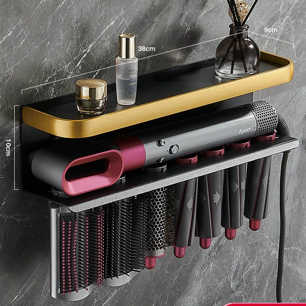 Curl rod storage-plug in-black gold (punch-free nail-free) use)