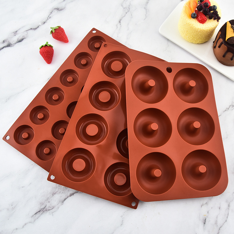 De calidad alimentaria de alta temperatura resistente pastel silicona al por mayor donut galleta molde DIY horno herramientas para hornear