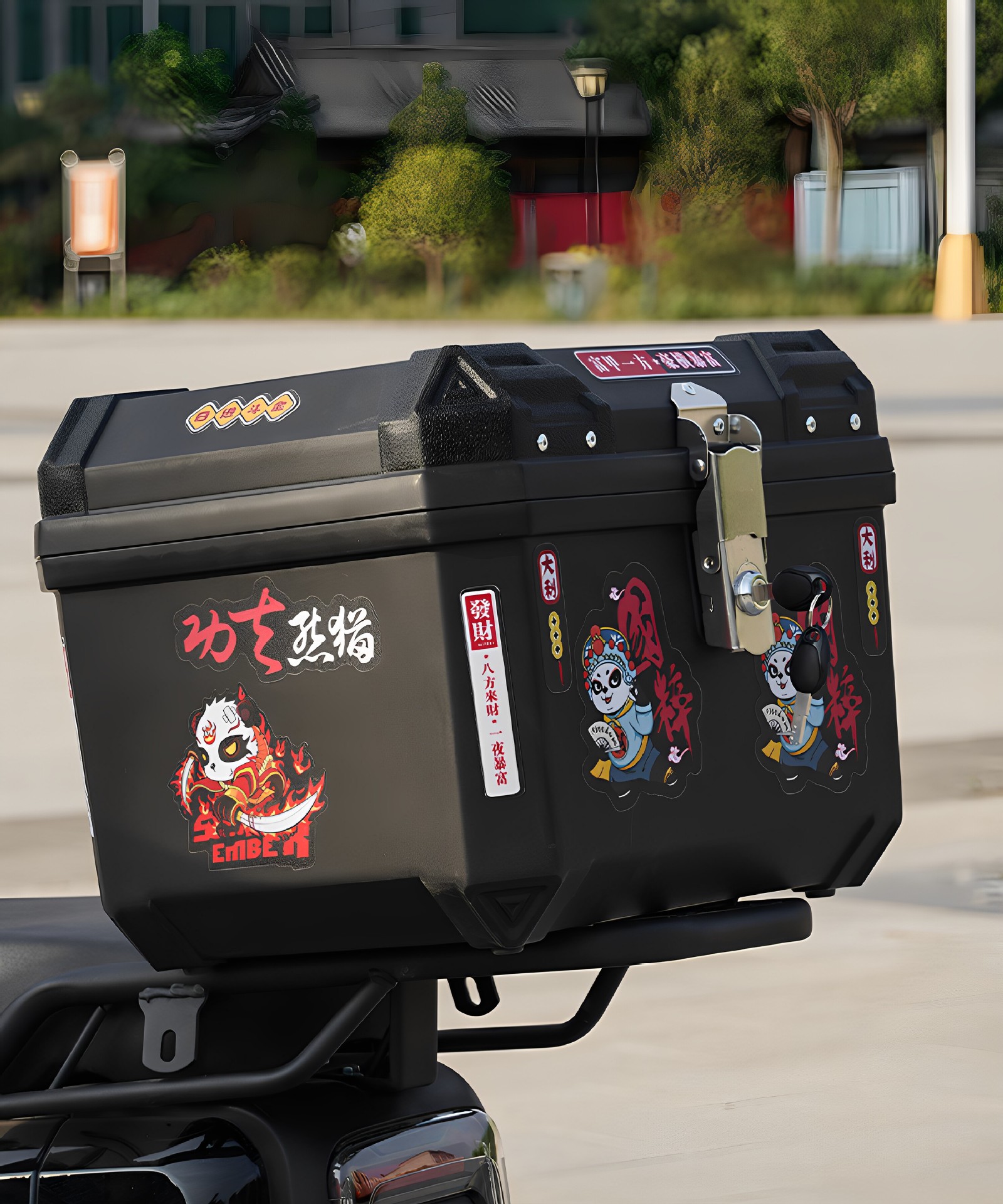 Universal large-capacity electric vehicle trunk, motorcycle tail box, large storage trunk for No.9 electric scooters, delivery rear trunk