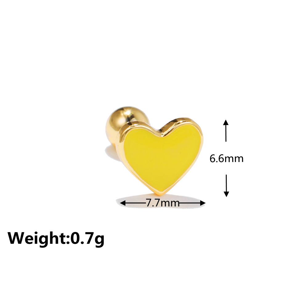 Classic love star moon earrings screw piercing screw ball ear studs