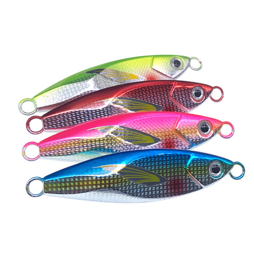 New Japanese-style bionic UV long-range fast-sinking iron plate lead fishing bait for mackerel and knife fish road sub-iron plate bait