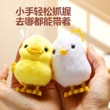儿童上链发条跳跳毛绒小鸡仿真宠物地摊热卖抖音同款怀旧玩具批发