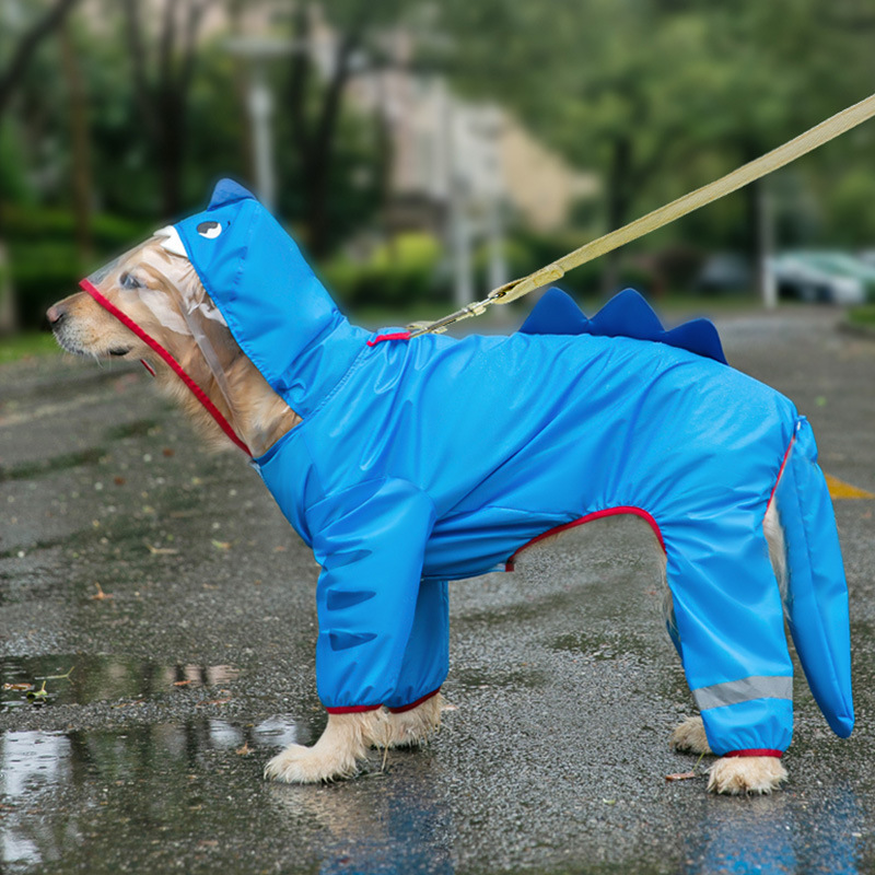 Impermeable para perros grandes de cuatro estaciones con bloques de color, para perros medianos y grandes, golden retrievers, ropa impermeable para mascotas de cuatro patas para exteriores.