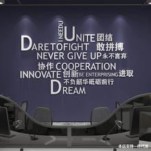 辦公室牆面裝飾公司企業文化背景3d立體激勵標語創意文字勵志貼紙