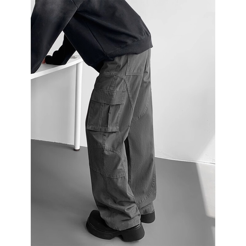 American Style Multi-Pocket Crane Pants Men's Summer Fashion Brand cleanfit Straight Pants High Street Casual Sports Wide Leg Pants American Style Multi-Pocket Crane Pants Men's Summer Fashion Brand cleanfit Straight Pants High Street Casual Sports Wide Leg Pants