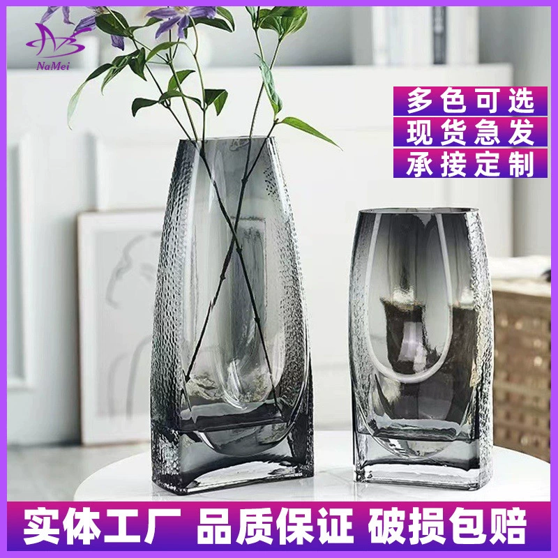 Легкая Роскошная высококачественная прозрачная стеклянная ваза украшение дома гостиная обеденный стол украшение Гидропоника квадратный рот Цветочная композиция оптом