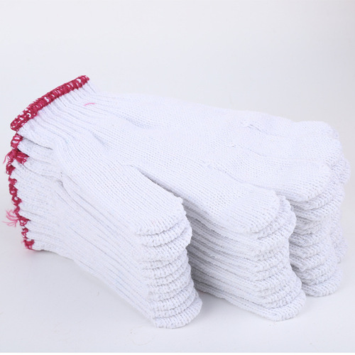 Factory Wholesale 700g Padded Safety Gloves, Knitted Cotton Yarn White Gloves, Heavy Duty Cut-Resistant and Abrasion-Resistant Work Gloves