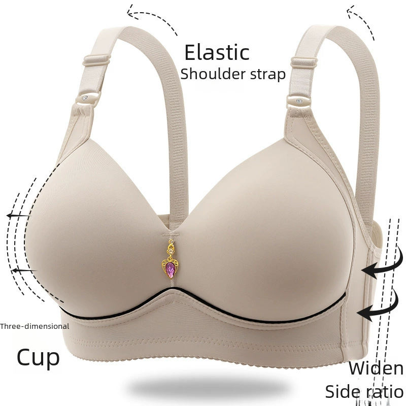 Thin supporting underwear for mother, wireless bra, breathable bra top, plus size