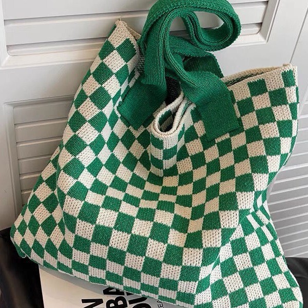 2024 New Knitted Bag Woven Bag Shoulder Bag Large Capacity Tote Bag Bohemian Style Sub Bag Women's Bag