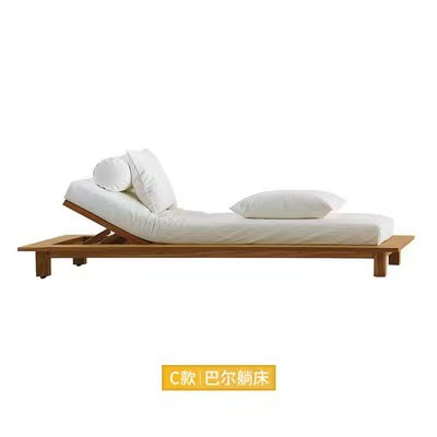 Cama reclinada terraza al aire libre villa piscina silla de playa silla de madera maciza muebles nórdico plegable silla de descanso al aire libre