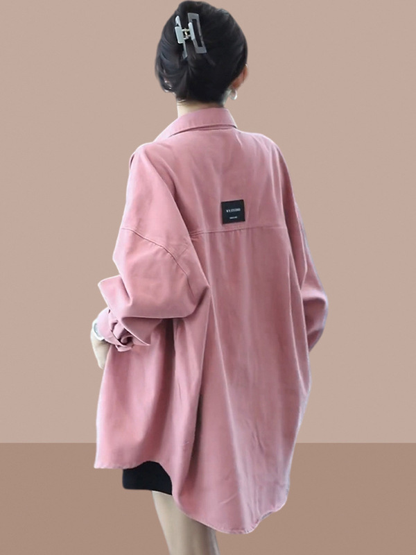 Denim Shirt Jacket Women's Spring and Autumn New Popular Versatile Mid-Length Top Loose Casual Layered Shirt