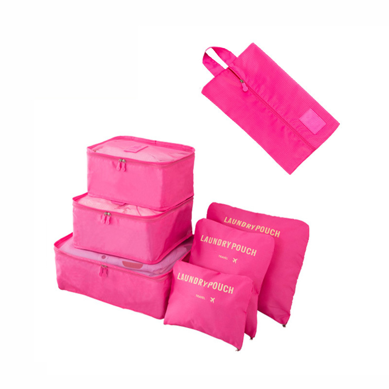 En stock al por mayor ropa de viaje que organiza la bolsa de almacenamiento clasificación de equipaje de gran capacidad Portátil Bolsa de almacenamiento de siete piezas