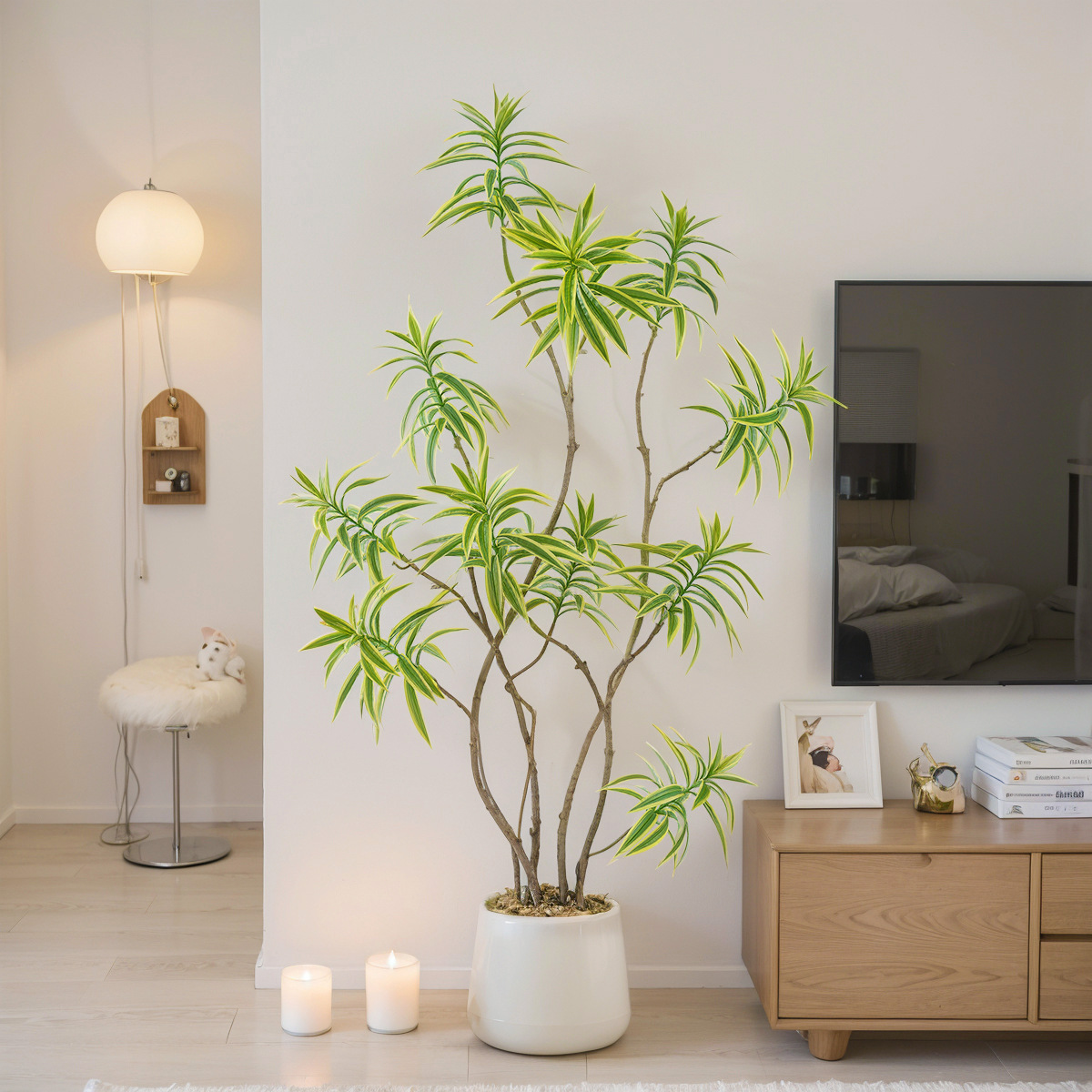 Simulación de plantas verdes, sentido avanzado, Phnom Penh, lirio, bambú, planta de piso, planta en maceta, sala de estar interior, decoración, árbol falso, bonsai