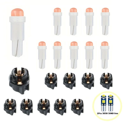 10Pcs Car Led Instrument Lights: Panel (Dashboard) işıqlandırması - pink-10-lights-10-lamp-holders