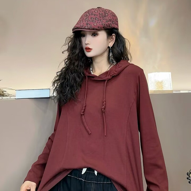 2026 Autumn New Short Hooded Shirt Hoodie Casual Top Artistic Retro Versatile 2026 Autumn New Short Hooded Shirt Hoodie Casual Top Artistic Retro Versatile